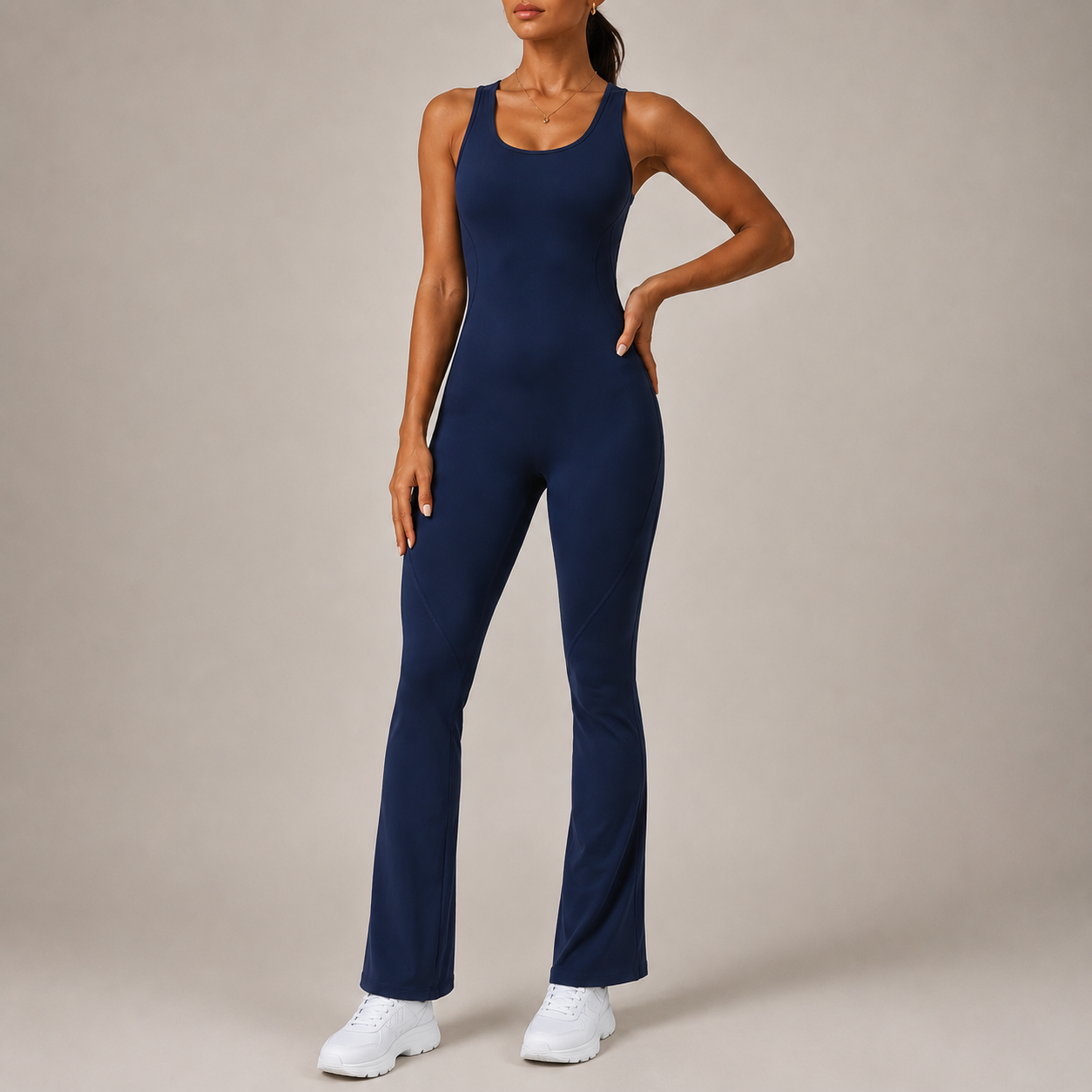 Horn yoga jumpsuit beautiful back elastic body shaping fitness suit tight fitting vest sportswear for women