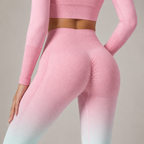 Women’s Seamless Gradient Yoga Set Long Sleeve & Leggings