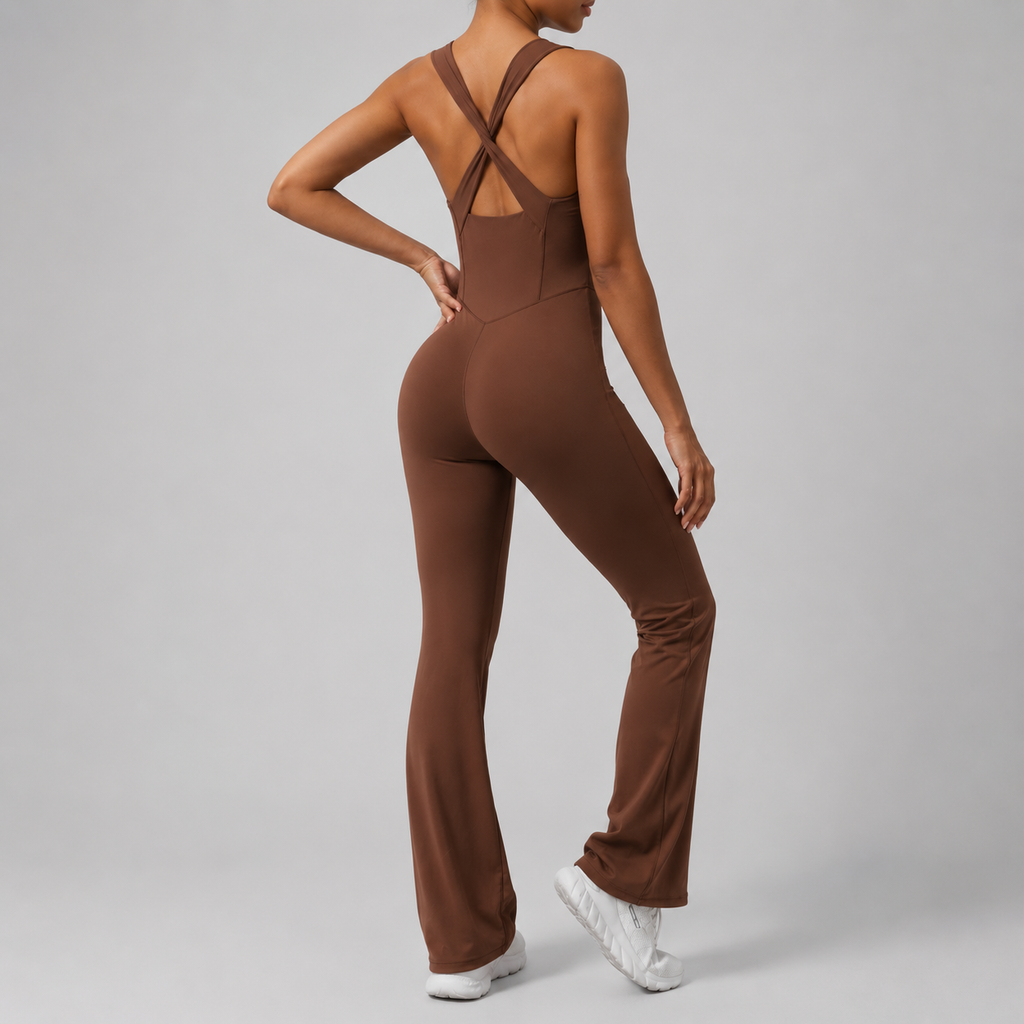 Crisscross Wide Strap Sleeveless Jumpsuit – Stretch Fit