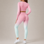 Women’s Seamless Gradient Yoga Set Long Sleeve & Leggings