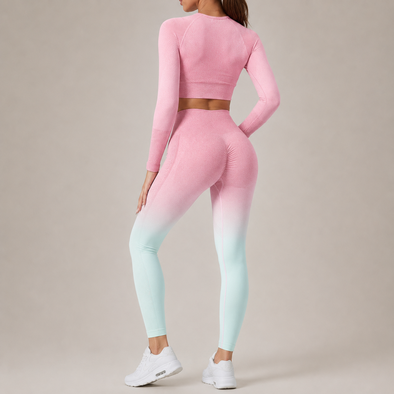 Women’s Seamless Gradient Yoga Set Long Sleeve & Leggings