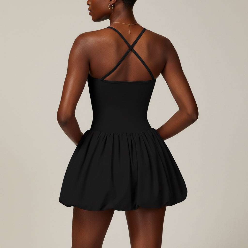 Women’s Crossback Tennis Dress – Built-In Shorts, Bare Feel