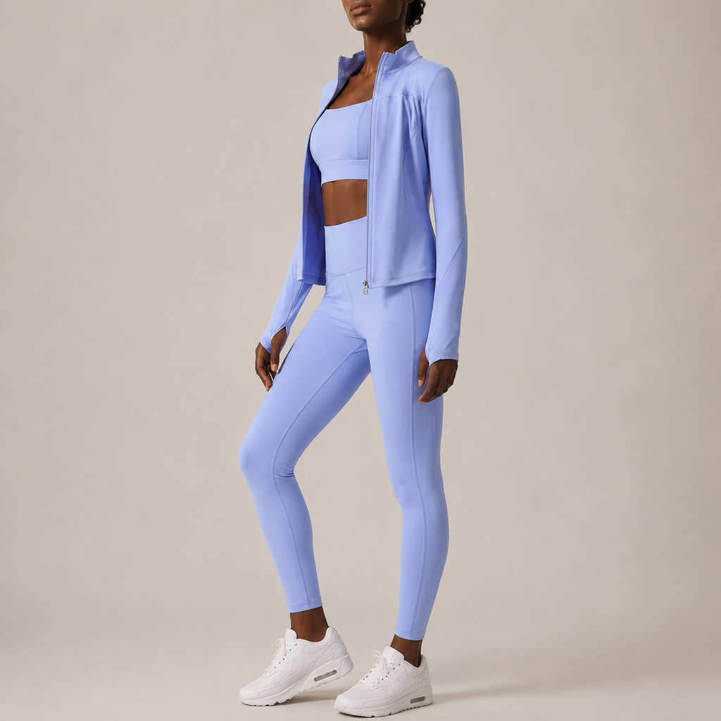 Women’s 3-Piece Yoga Outfit Set – Quick-Dry Nylon