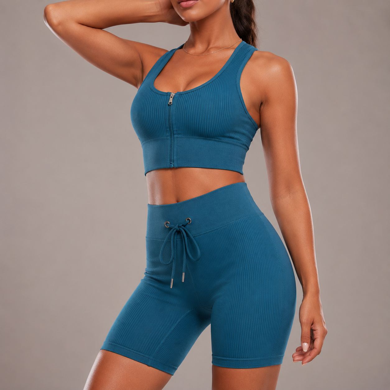 Women’s Seamless Sports Bra And Shorts Yoga Set