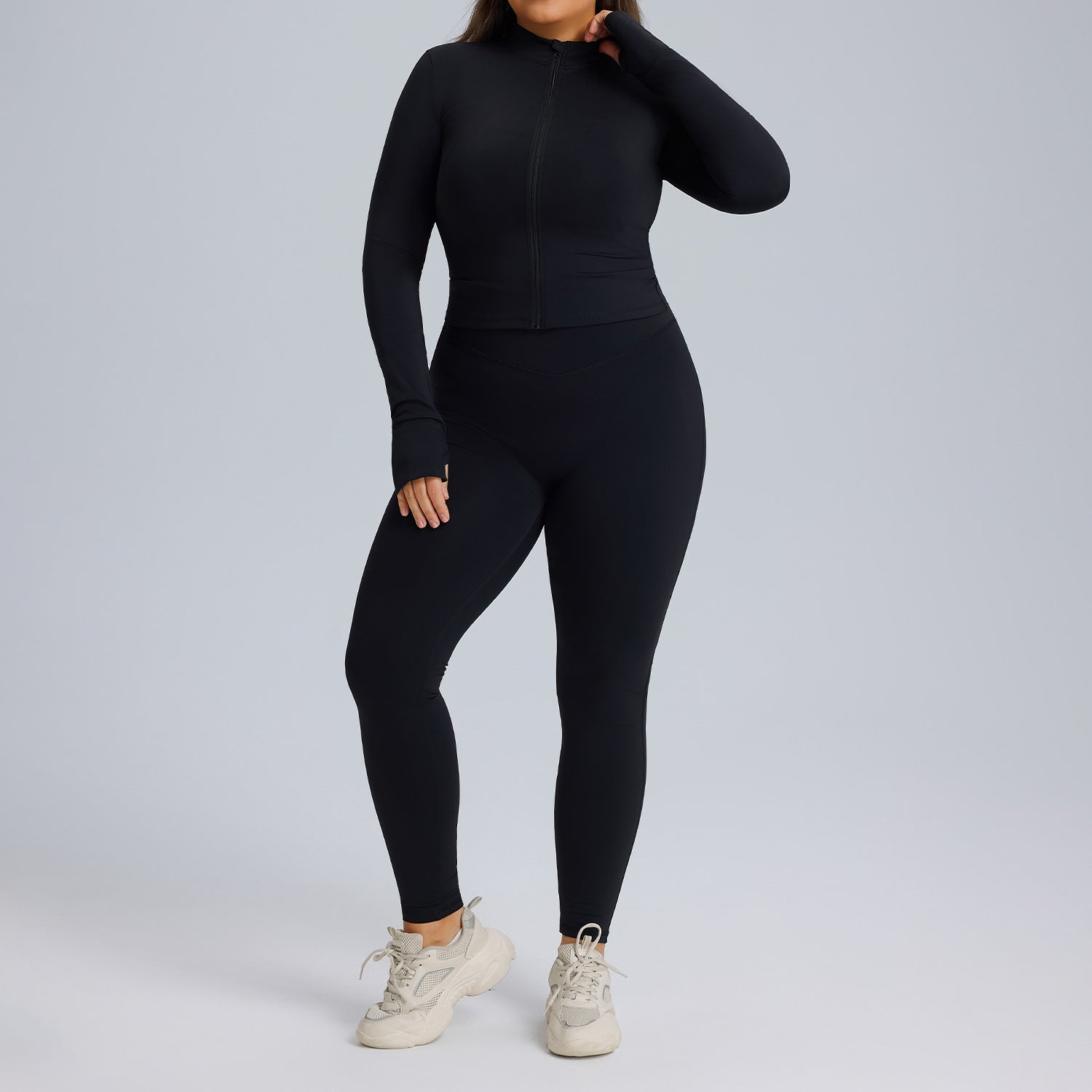 Women’s 3-Piece Yoga Set With Long-Sleeve Jacket