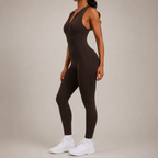 Half Zip Wide Strap Active Jumpsuit for Women