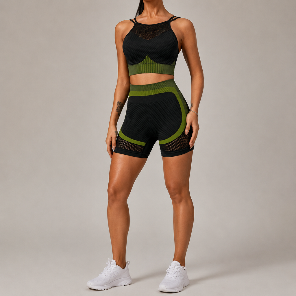 Women’s Seamless Yoga Outfit Set – Moisture-Wicking