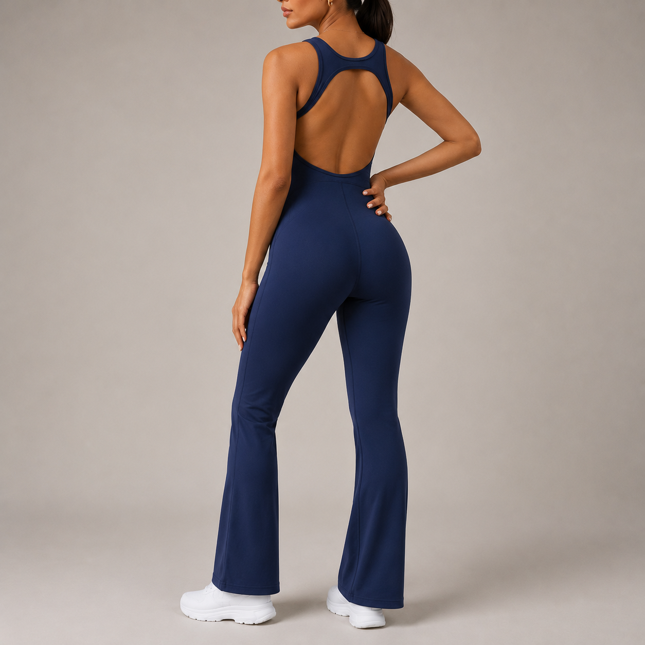 Horn yoga jumpsuit beautiful back elastic body shaping fitness suit tight fitting vest sportswear for women