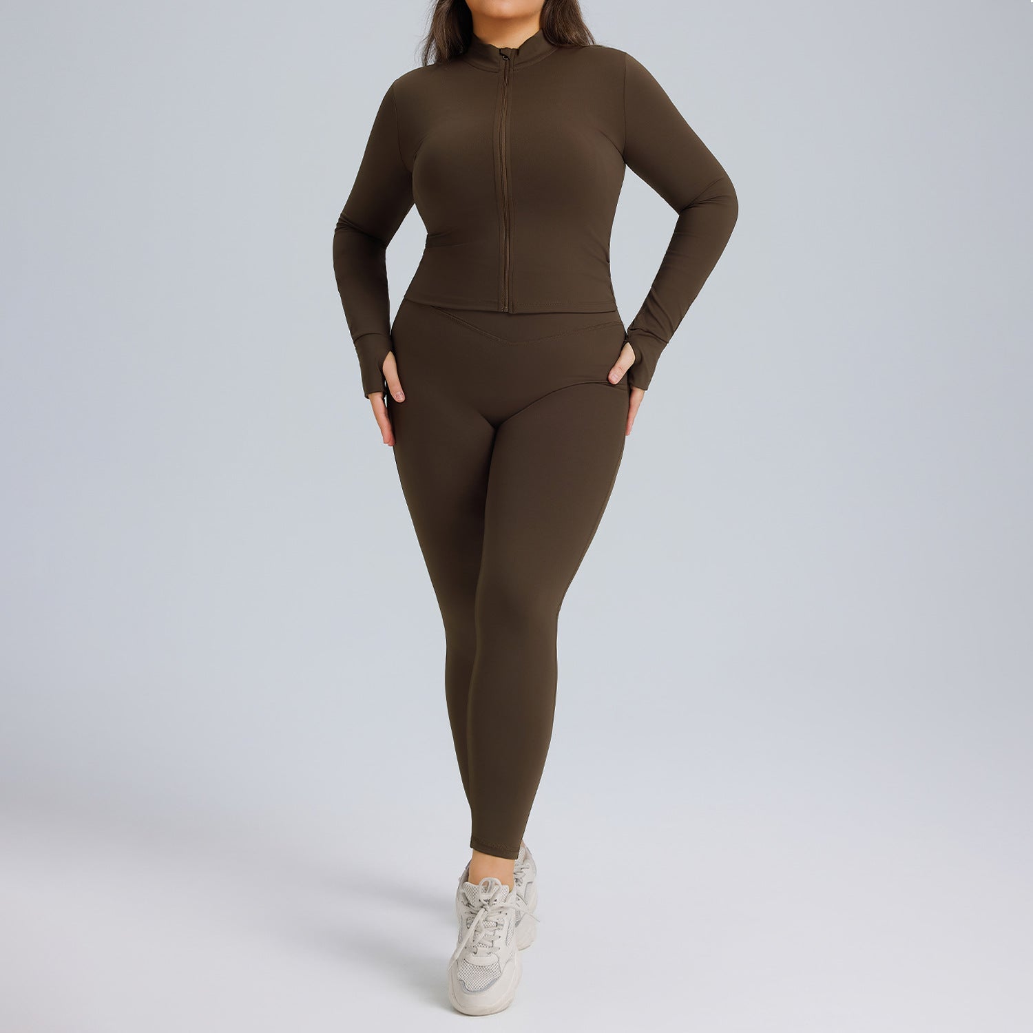 Women’s 3-Piece Yoga Set With Long-Sleeve Jacket