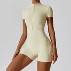 Women’s Zip Front Yoga Jumpsuit Moisture-Wicking One-Piece