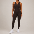 Half Zip Wide Strap Active Jumpsuit for Women