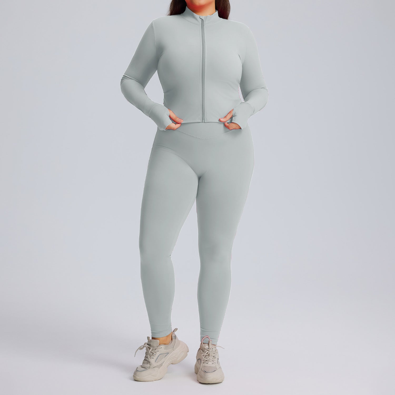 Women’s 3-Piece Yoga Set With Long-Sleeve Jacket