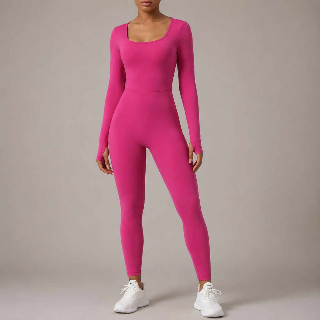 Twist Front Backless Long Sleeve Jumpsuit