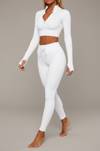 Women’s Zipper Yoga Tracksuit Set Long Sleeve Activewear