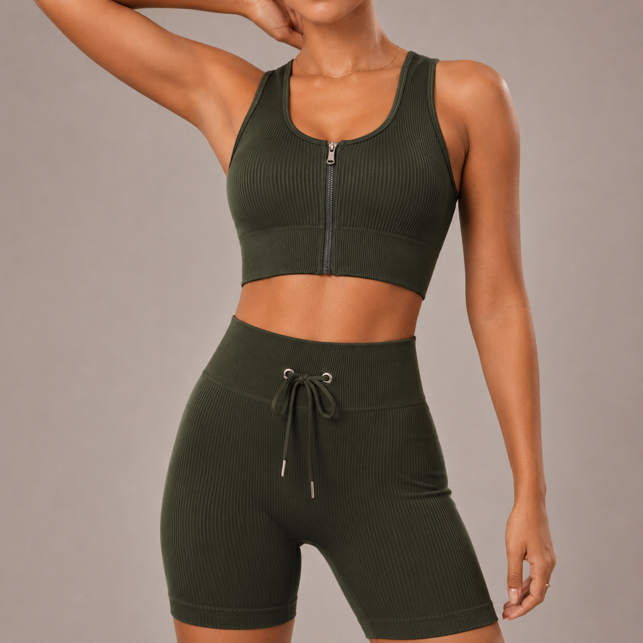 Women’s Seamless Sports Bra And Shorts Yoga Set