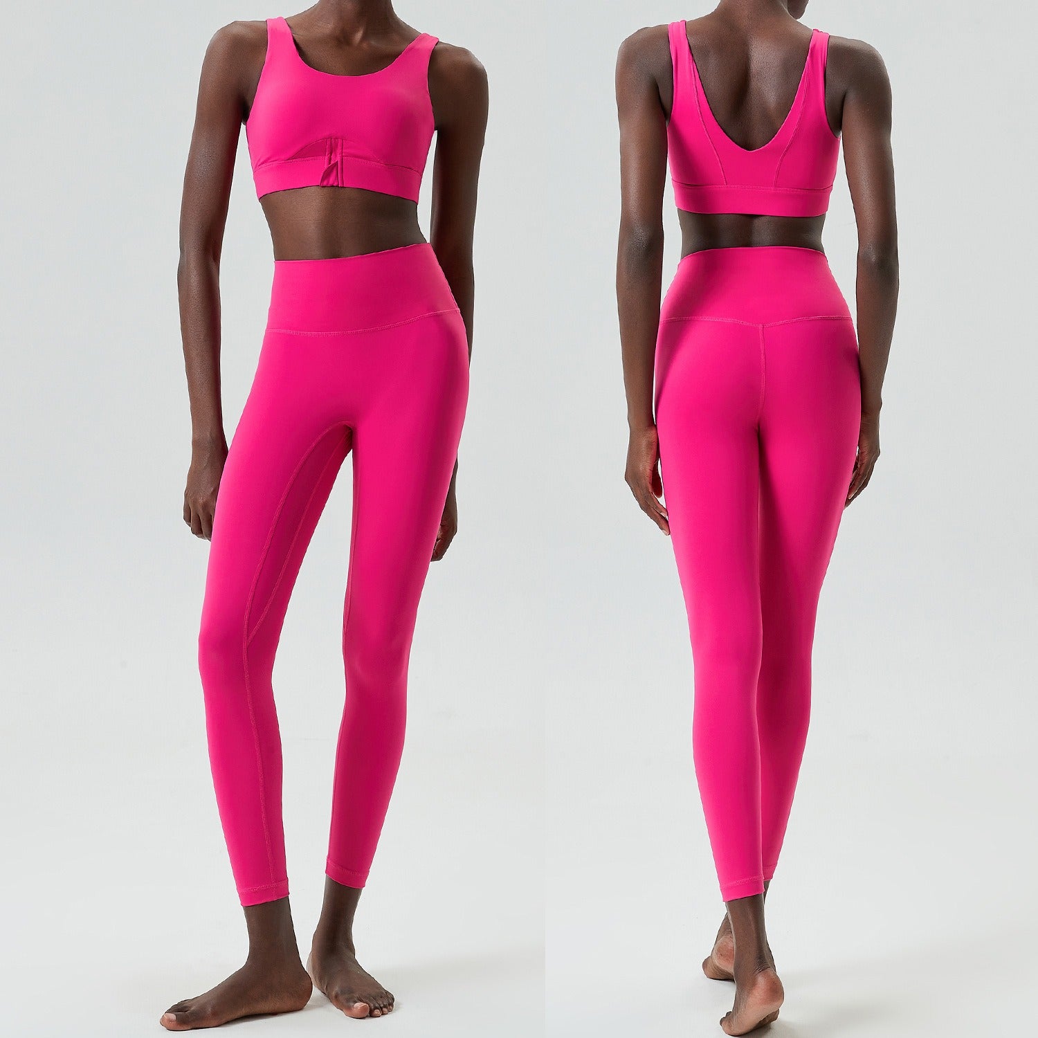 Cross-border zippered yoga clothing set for women, elastic large size running sports fitness clothing two-piece set Lycra quick-