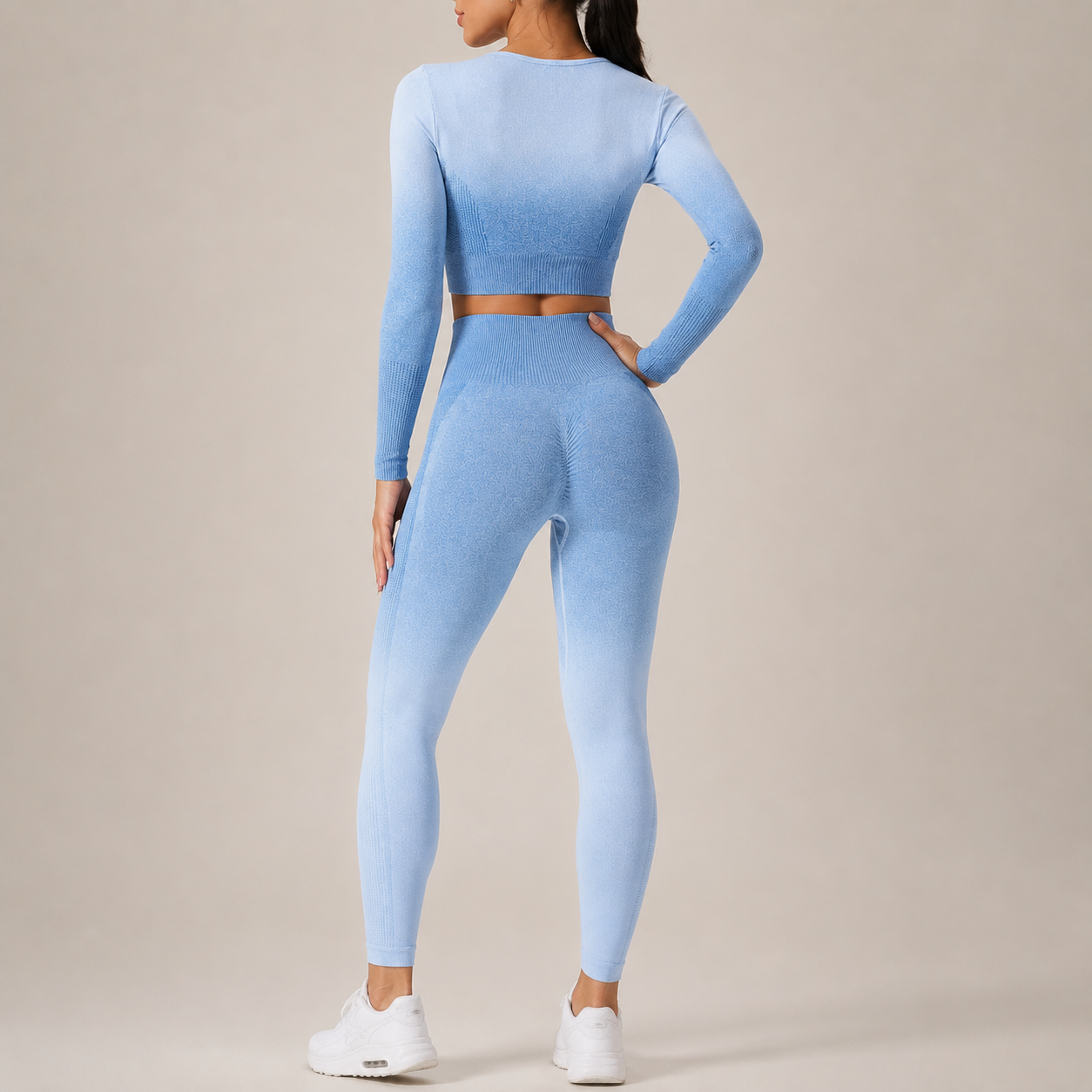 Women’s Seamless Gradient Yoga Set Long Sleeve & Leggings