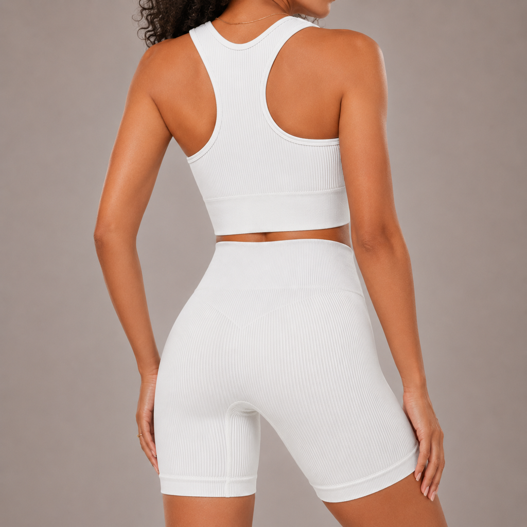 Women’s Seamless Sports Bra And Shorts Yoga Set