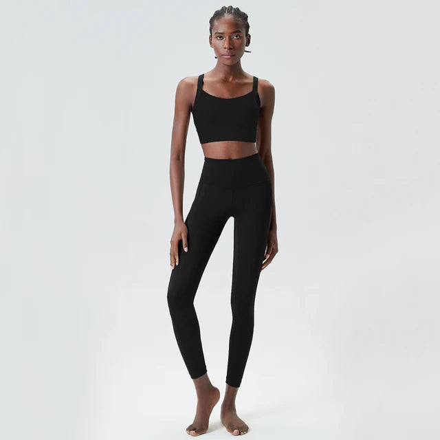 Yoga suit set two-piece fitness sportswear tight fitting base coat