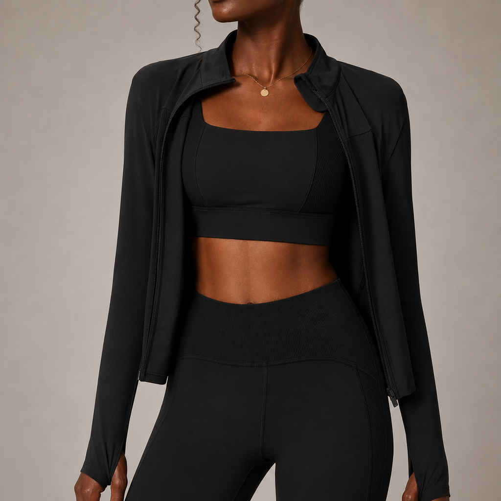 Women’s 3-Piece Yoga Outfit Set – Quick-Dry Nylon