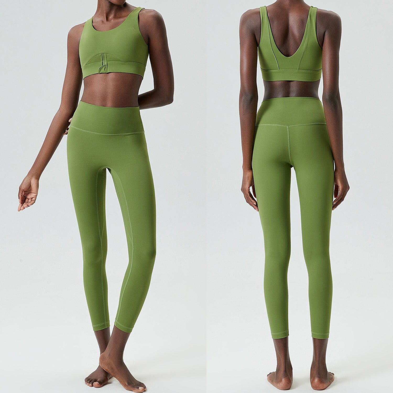 Cross-border zippered yoga clothing set for women, elastic large size running sports fitness clothing two-piece set Lycra quick-