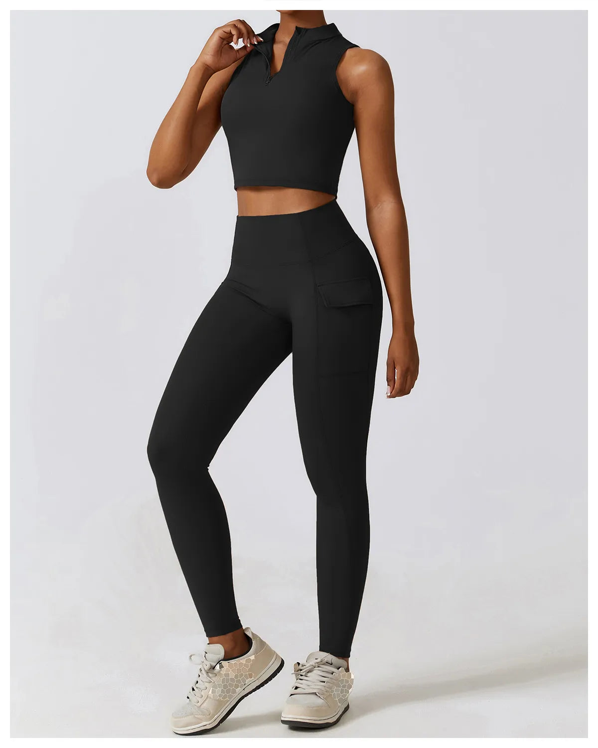 2PCS Women Tracksuit Yoga Set Workout Sportswear Gym Clothes Athletic Wear Fitness Bra High Waist Leggings Push Up Sports Suit
