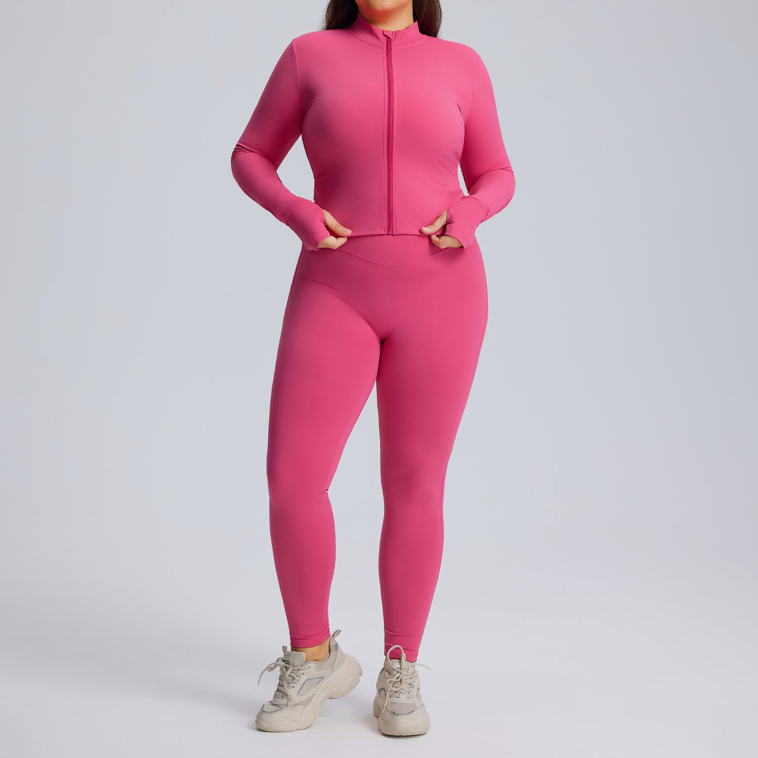 Women’s 3-Piece Yoga Set With Long-Sleeve Jacket