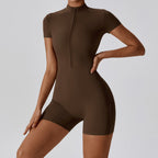 Women’s Zip Front Yoga Jumpsuit Moisture-Wicking One-Piece