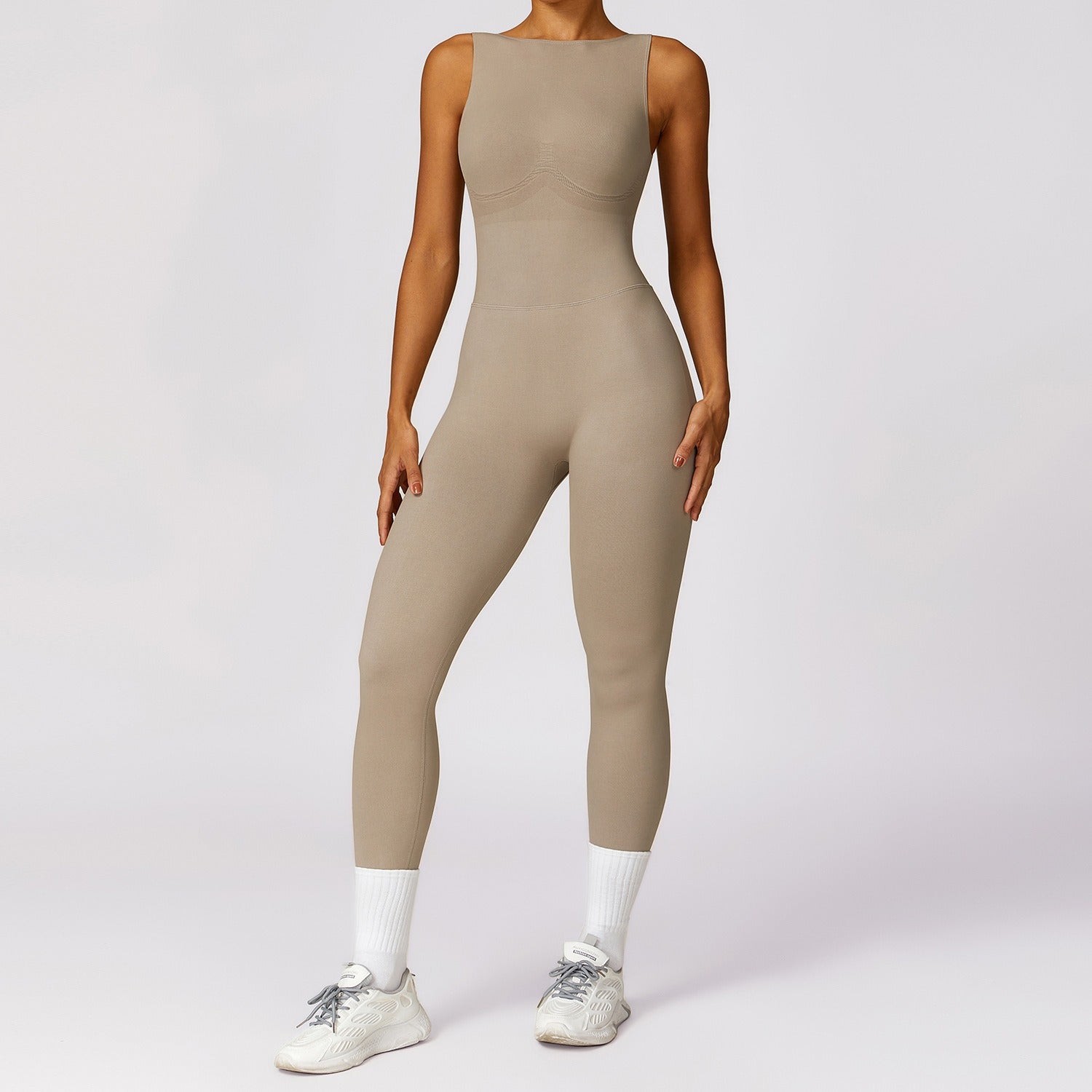 Seamless Backless Yoga Jumpsuit With Sculpting Fit