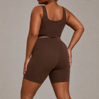 Women’s Seamless Yoga Set – Sleeveless Top And Shorts