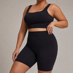 Women’s Seamless Yoga Set – Sleeveless Top And Shorts