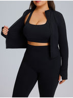 Women’s 3-Piece Yoga Set With Long-Sleeve Jacket