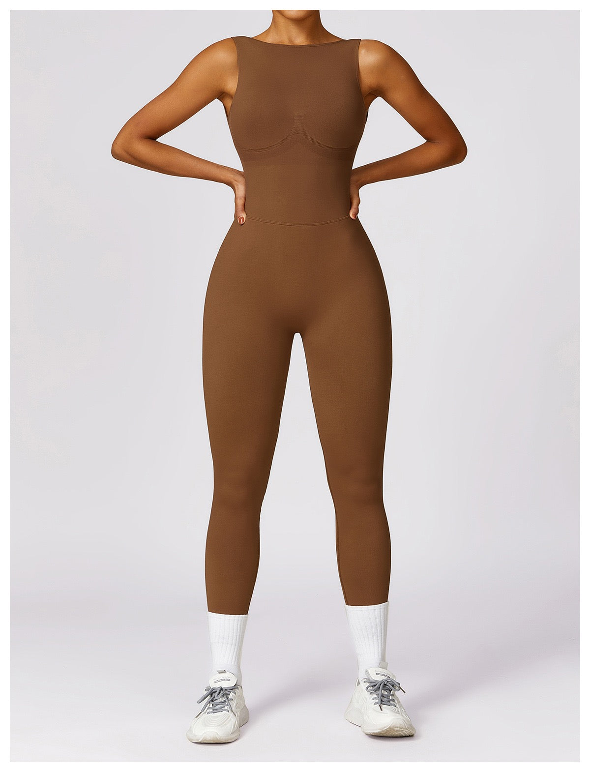 Seamless Backless Yoga Jumpsuit With Sculpting Fit