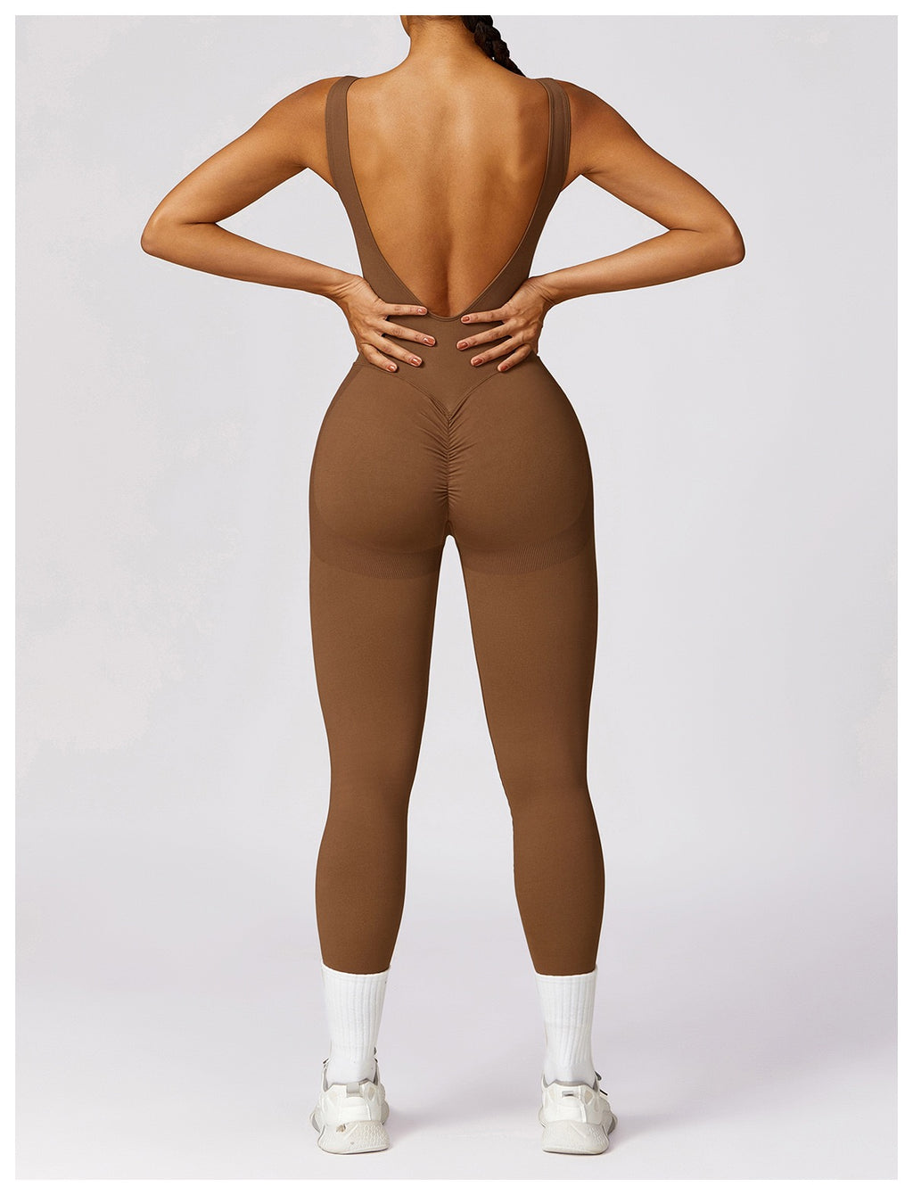 Seamless Backless Yoga Jumpsuit With Sculpting Fit
