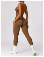 Seamless Backless Yoga Jumpsuit With Sculpting Fit