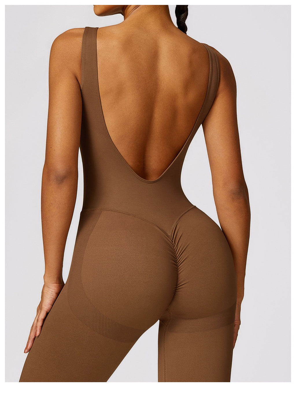 Seamless Backless Yoga Jumpsuit With Sculpting Fit