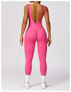Seamless Backless Yoga Jumpsuit With Sculpting Fit