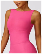Seamless Backless Yoga Jumpsuit With Sculpting Fit