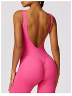 Seamless Backless Yoga Jumpsuit With Sculpting Fit