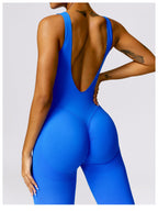 Seamless Backless Yoga Jumpsuit With Sculpting Fit