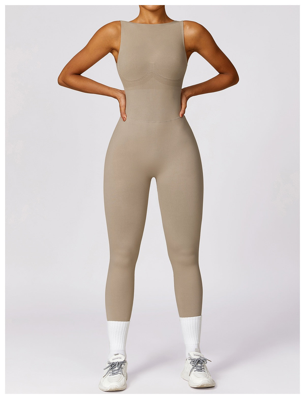 Seamless Backless Yoga Jumpsuit With Sculpting Fit