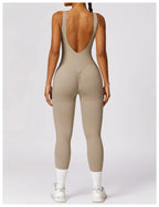 Seamless Backless Yoga Jumpsuit With Sculpting Fit