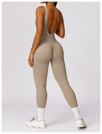 Seamless Backless Yoga Jumpsuit With Sculpting Fit