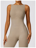 Seamless Backless Yoga Jumpsuit With Sculpting Fit
