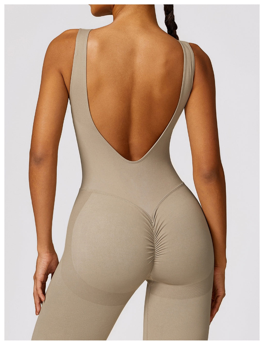 Seamless Backless Yoga Jumpsuit With Sculpting Fit
