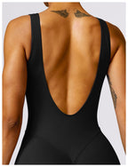 Seamless Backless Yoga Jumpsuit With Sculpting Fit