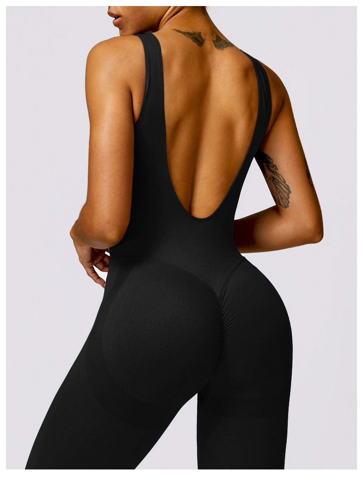 Seamless Backless Yoga Jumpsuit With Sculpting Fit