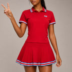 Women’s Two-Piece Sports Skirt Set – Breathable Cotton