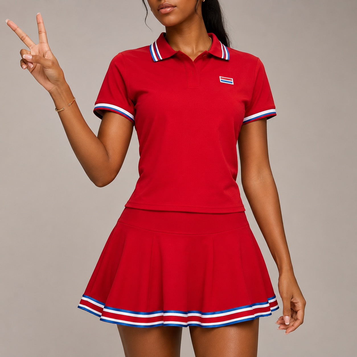 Women’s Two-Piece Sports Skirt Set – Breathable Cotton