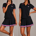 Women’s Two-Piece Sports Skirt Set – Breathable Cotton